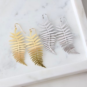 Brass Fern Leaf Earrings