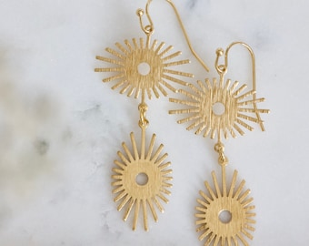 Brass Sunshine Earrings