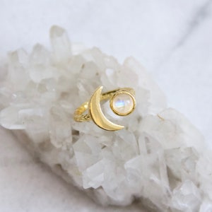 Moonstone Crescent Ring