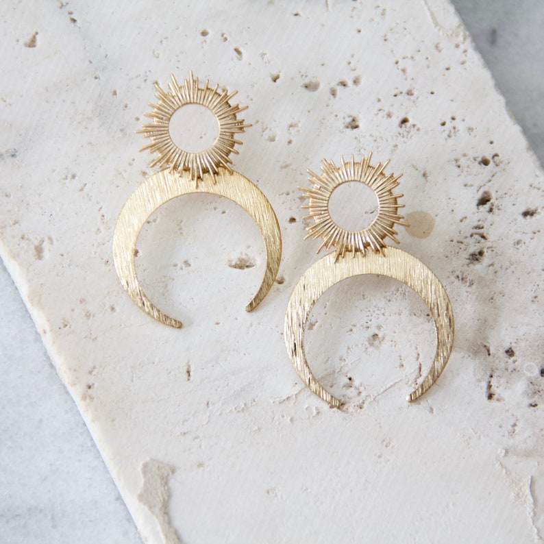 sun and moon earrings dangle