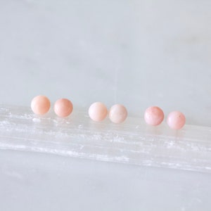 Pink Opal Stud Earrings