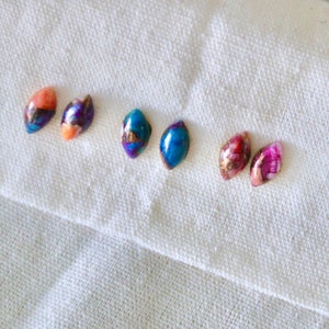 Daliha Copper Turquoise Stud Earrings - Marquise
