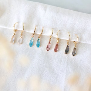 Crystal Teardrop Huggie Earrings