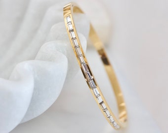 Zircon Bangle Bracelet -  Waterproof, Tarnish Free