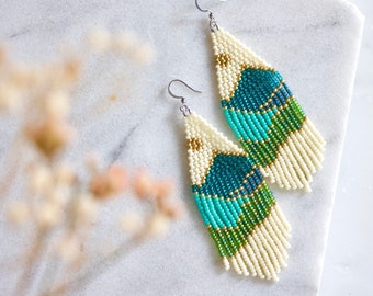 Beaded Mountain Moonrise Earrings