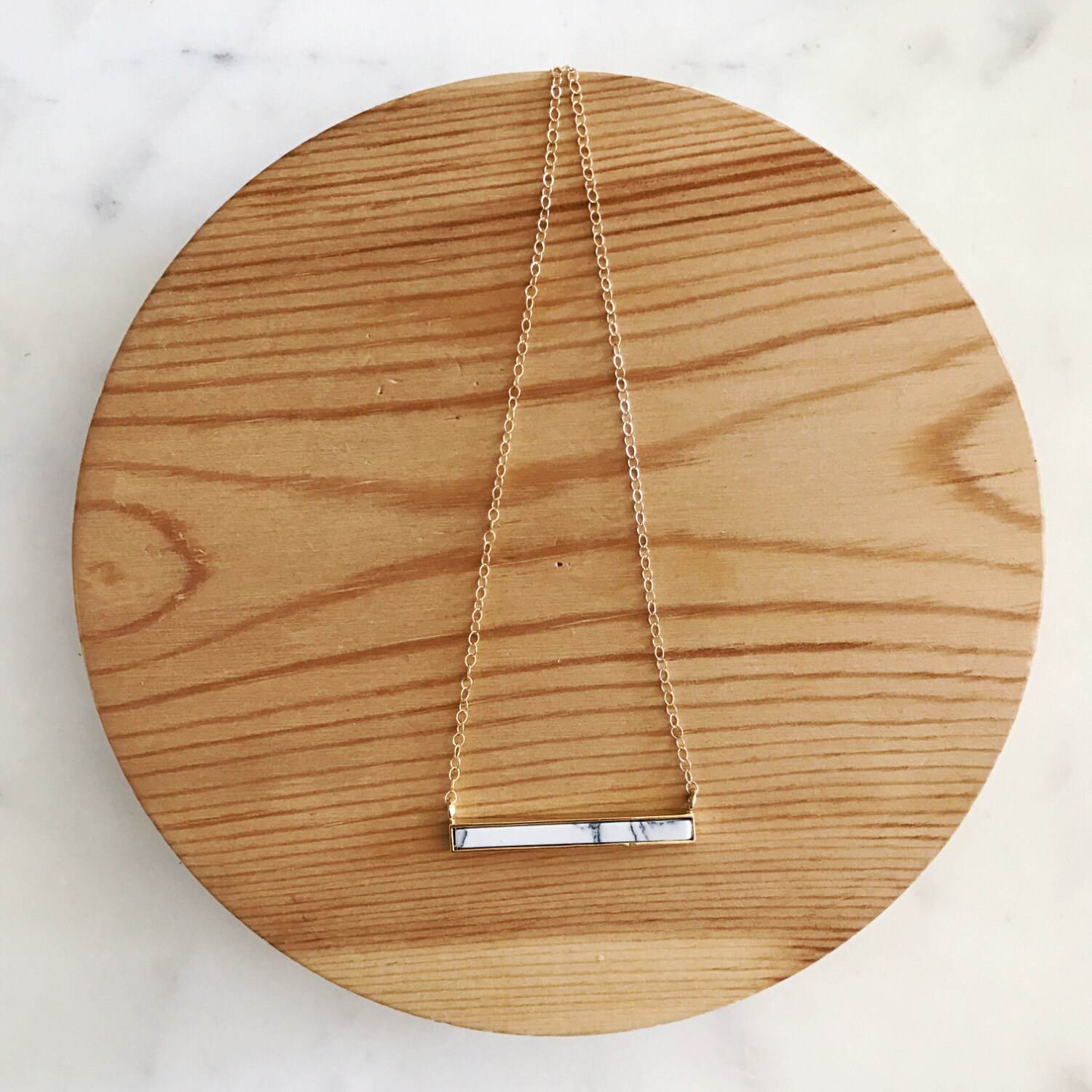 Natural Turquoise Bar Necklace