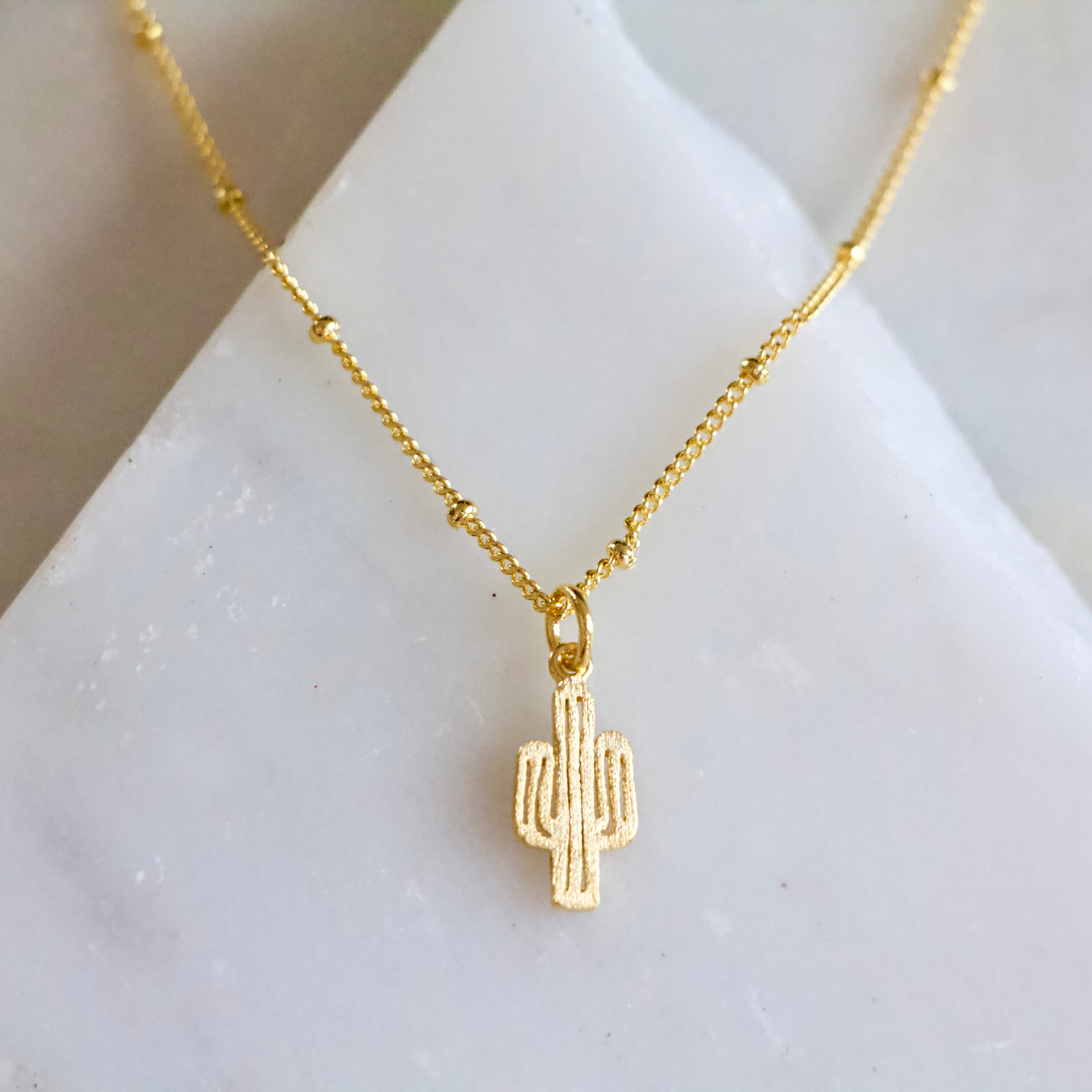 Mini shop cactus necklace
