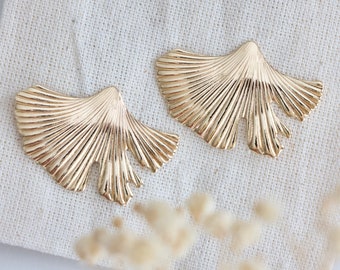 Ginkgo Statement Stud Earrings