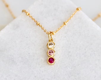 Zircon Ombre Drop Necklace