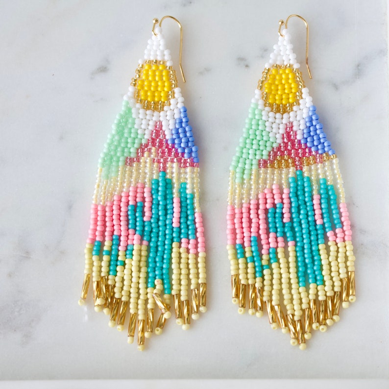 Beaded Desert Sunset Earrings image 3