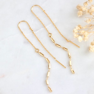Tube Chain Threader Earrings