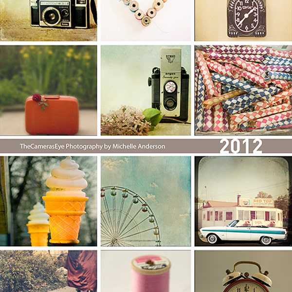 2012 Calendar Take a step back in time - Retro and vintage items- Free Shipping