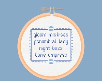 The Locked Tomb "Gloom Mistress" Ninth House Instant PDF Download Cross Stitch Pattern