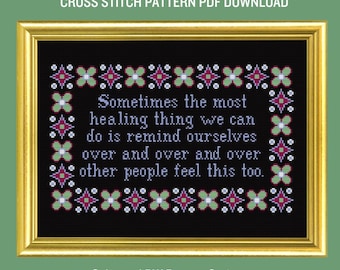 Andrea Gibson Quote Cross Stitch Pattern: Over and Over (PDF Downloadable Chart