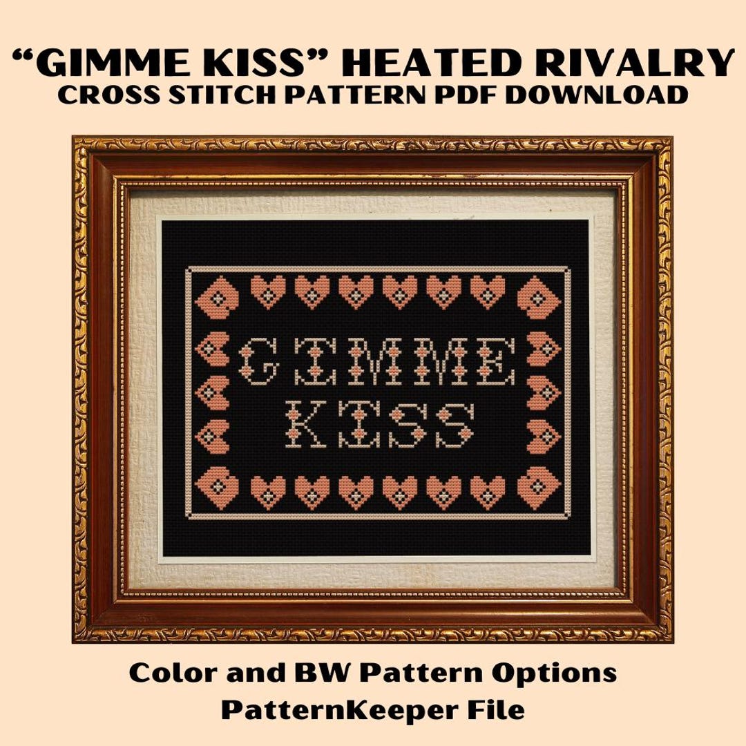 Gimme Kiss Heated Rivalry Cross Stitch PDF Pattern Instant Download - Etsy