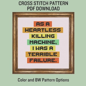 Murderbot Killing Machine Cross Stitch PDF Pattern Instant Download