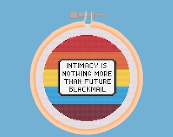 Game Changer Intimacy is Future Blackmail Cross Stitch PDF Pattern Instant Download
