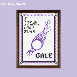 Gale Dekarios &quot;I Speak, They Burn&quot; Baldur&#39;s Gate 3 Cross Stitch Instant Pattern Download