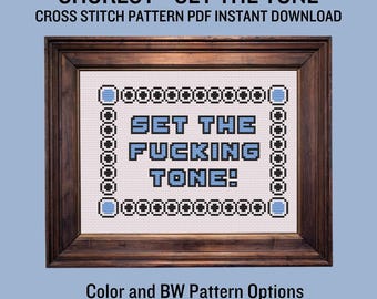 Shoresy Set the Tone Cross Stitch PDF Pattern Instant Download