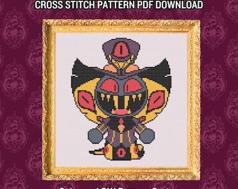 Sir Pentious Hazbin Hotel Cross Stitch Instant Pattern Download