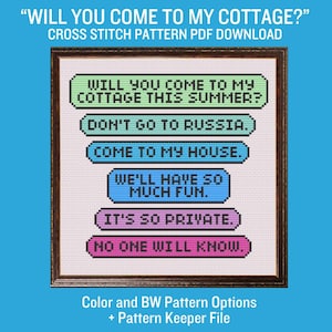 Will You Come to My Cottage? Cross Stitch PDF Pattern Instant Download