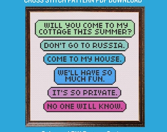 Will You Come to My Cottage? Cross Stitch PDF Pattern Instant Download