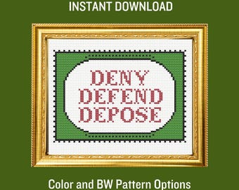 Deny Cross Stitch Instant PDF Download