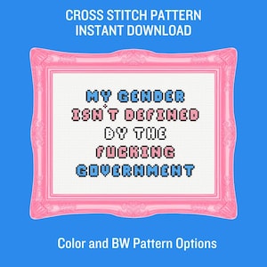 My Gender Isn't Defined Stitch Instant PDF Download