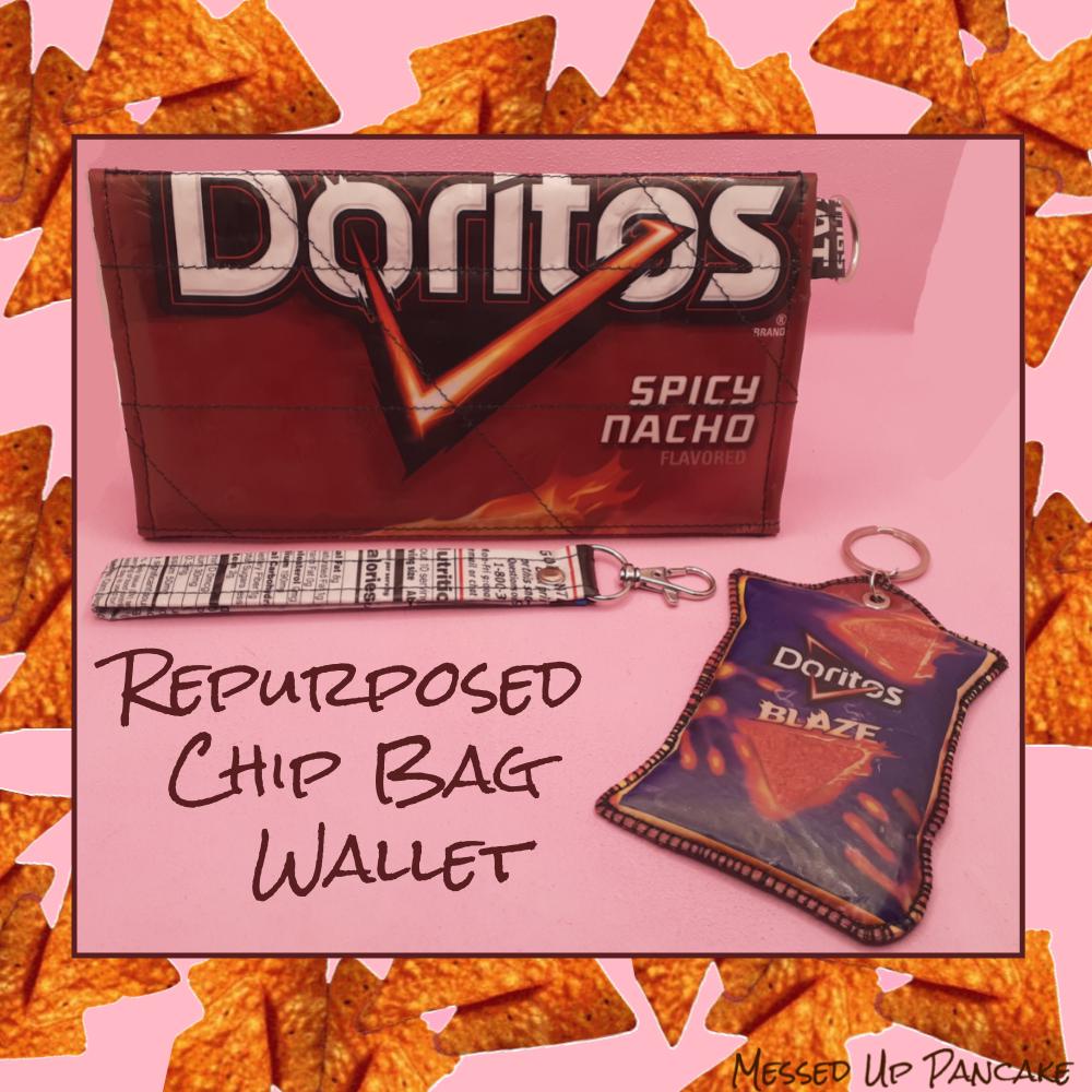 Repurposed Chip Bag Wallet Doritos Spicy Nacho Themed Upcycled Recycled Snack Wristlet