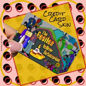 4 diseños de tarjetas de crédito inspirados en submarinos. Calcomanías de vinilo con temática musical.