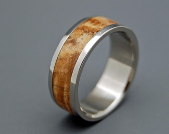 Wooden Wedding Rings, titanium wedding rings, wood rings, mens rings, womens rings, maple wedding band - WOODSTOCK