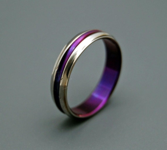 wedding ring, Titanium Wedding Ring, Unique Wedding Rings, purple ring, Mens Rings, Womens Rings, Eco-Friendly Rings - PASSION FOR PURPLE