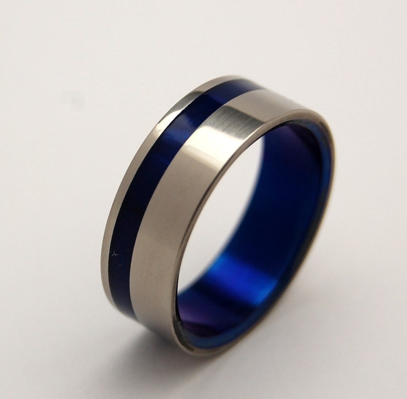 Titanium Wedding Ring Titanium Ring Something Blue Mens - Etsy Canada