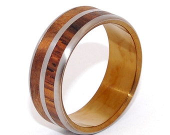 wedding ring, titanium rings, wood rings titanium wedding ring, men’s ring, women’s ring - SONORA