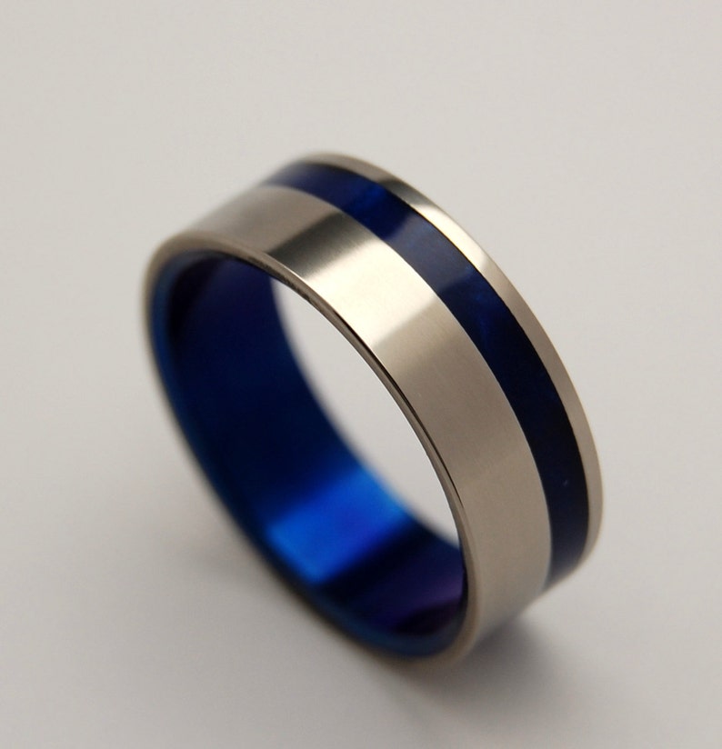 Titanium Wedding Ring Titanium Ring Something Blue Mens - Etsy Canada