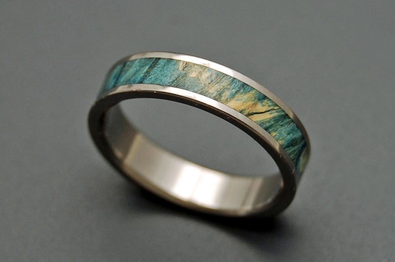 wedding rings, titanium rings, wood rings, mens rings, Titanium Wedding Bands, Eco-Friendly Rings, Wedding Rings STARRY STARRY NIGHT image 4