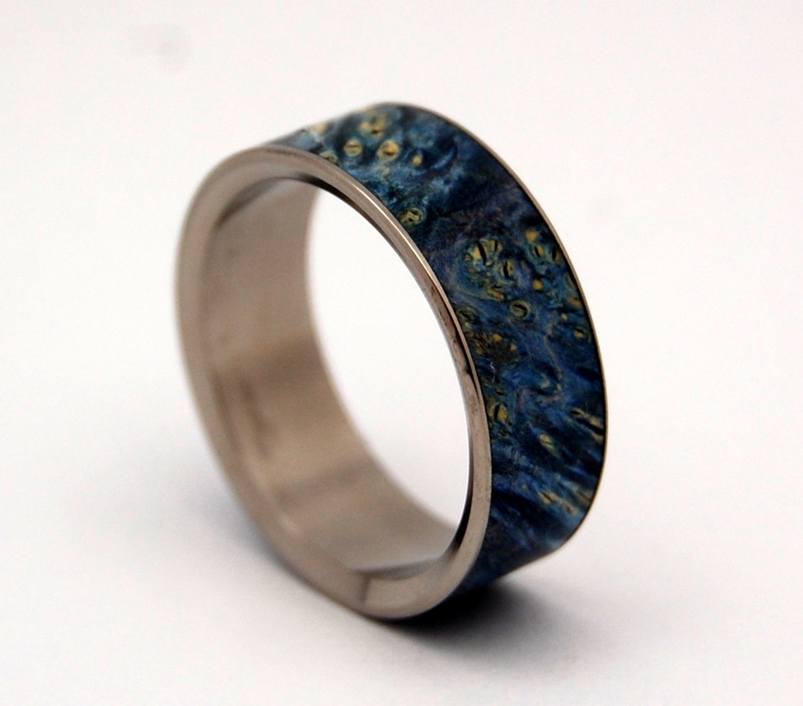 Wooden Wedding Ring Titanium Wedding Band Wedding Rings Etsy