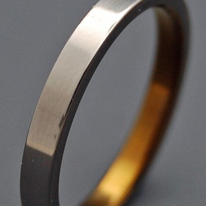 Titanium Wedding ring, Mens Ring, Womens Ring, Anodized Ring, bronze ring, Eco-Friendly Ring, Unique Rings SLIM SLEEK and BRONZE image 4