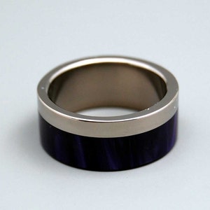 wedding rings, titanium rings, wood rings, mens rings, Titanium Wedding Bands, Eco-Friendly Rings, Wedding Rings PURPLE HEART image 4
