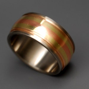 Titanium Wedding Ring, bronze wedding ring, copper wedding ring, titanium jewelry, mens ring, womens ring, unique weddings CAT'S CRADLE image 2