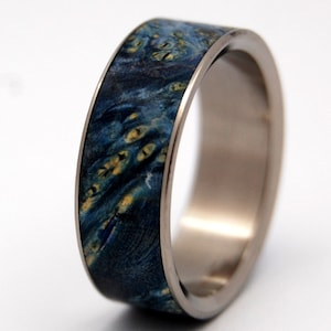 Wooden Wedding Ring, Titanium Wedding Band, wedding rings, titanium rings, men&#39;s rings, women&#39;s rings, wood rings, stars - SHOOTING STARS