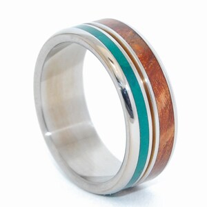 wedding rings, titanium rings, wood rings, mens rings, Titanium Wedding Bands, Eco-Friendly Wedding Rings, Wedding Rings- LOVERS BOUGH
