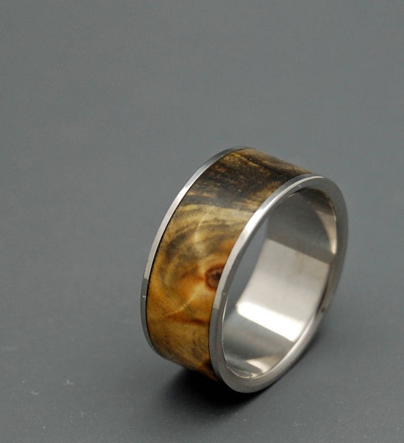 Titanium rings, wood rings, mens rings, Titanium Wedding Bands, Eco-Friendly Rings, Wedding Rings SWIMMING IN the DARK image 4