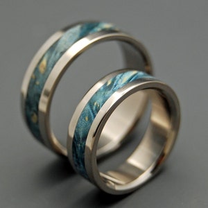 wedding rings, titanium rings, wood rings, mens rings, womens ring, Titanium Wedding Bands, Eco-Friendly Rings STARRY STARRY NIGHT image 3