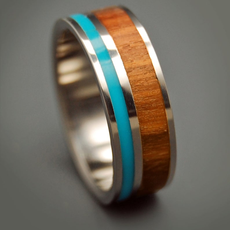 Wooden Wedding Rings Titanium Ring Titanium Wedding Rings | Etsy