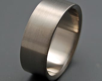 rustic rings, wedding rings, titanium rings, wood rings, mens rings, Titanium Wedding Bands, Wedding Rings -  SATIN AND NAKED