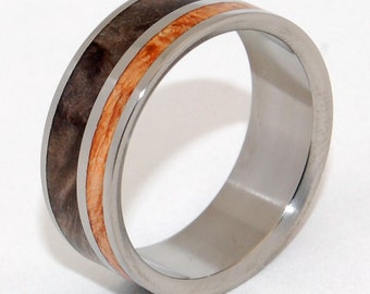 Wooden Wedding Rings, titanium wedding ring, wood ring, maple ring, mans ring, womens ring, unique wedding rings, eco-friendly - FREEPORT