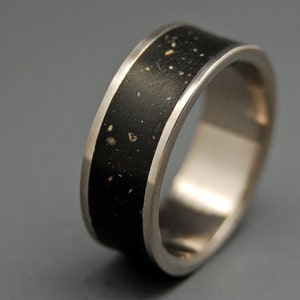 wedding rings, titanium rings, wood rings, mens rings, Titanium Wedding Bands, Eco-Friendly Rings, Wedding Rings NIGHT SKY image 2