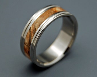 wedding rings, titanium rings, wood rings, men's ring, women's ring, unique wedding ring, engagement rings, commitment ring - BENNINGTON