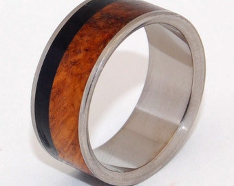 Black rings, wedding rings, titanium rings, wood rings, mens rings, womens ring, Titanium Wedding Bands, Eco-Friendly Rings -  SONORAN